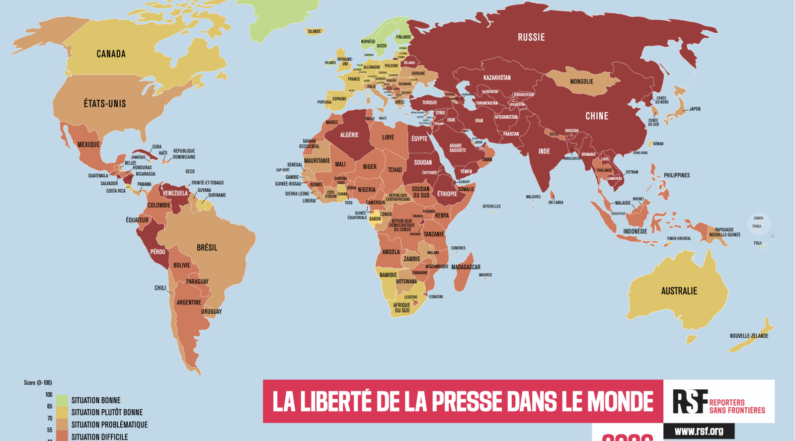 Classement mondial de la liberté de la presse 2026 : la France stable, le monde au plus bas depuis 25 ans